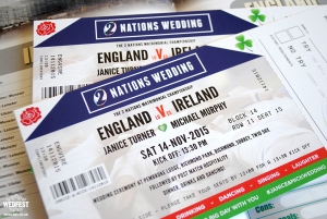 rugby ticket wedding invites