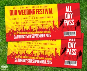 concert festival ticket wedding invitation