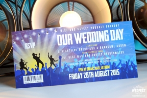 concert ticket wedding invite