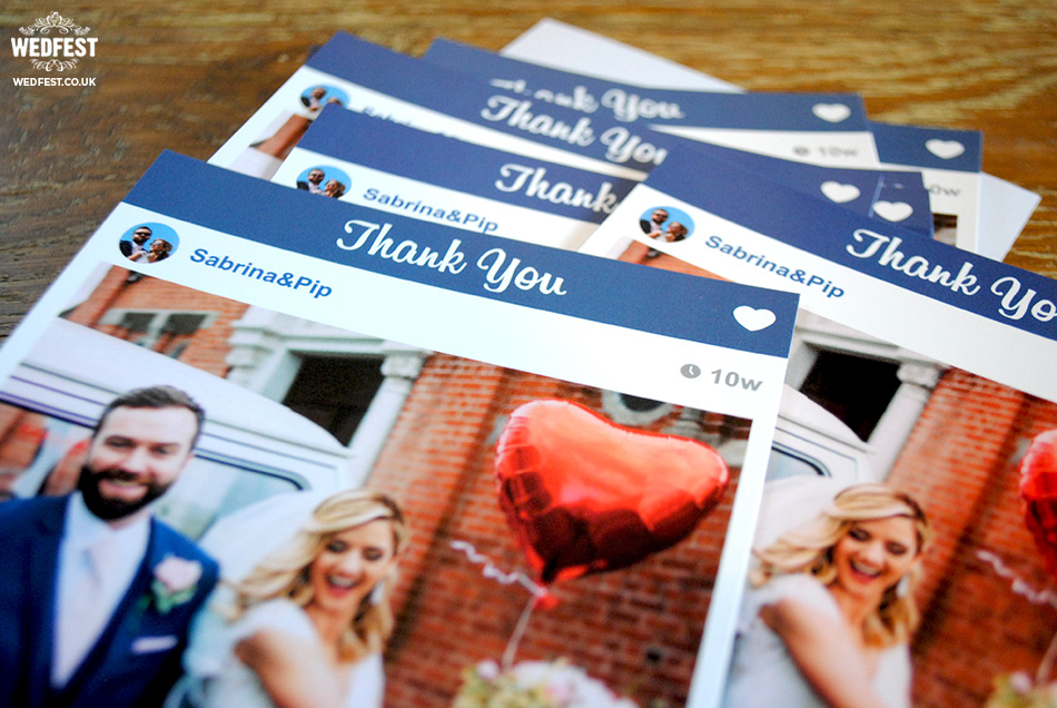 instagram photo wedding thank you card