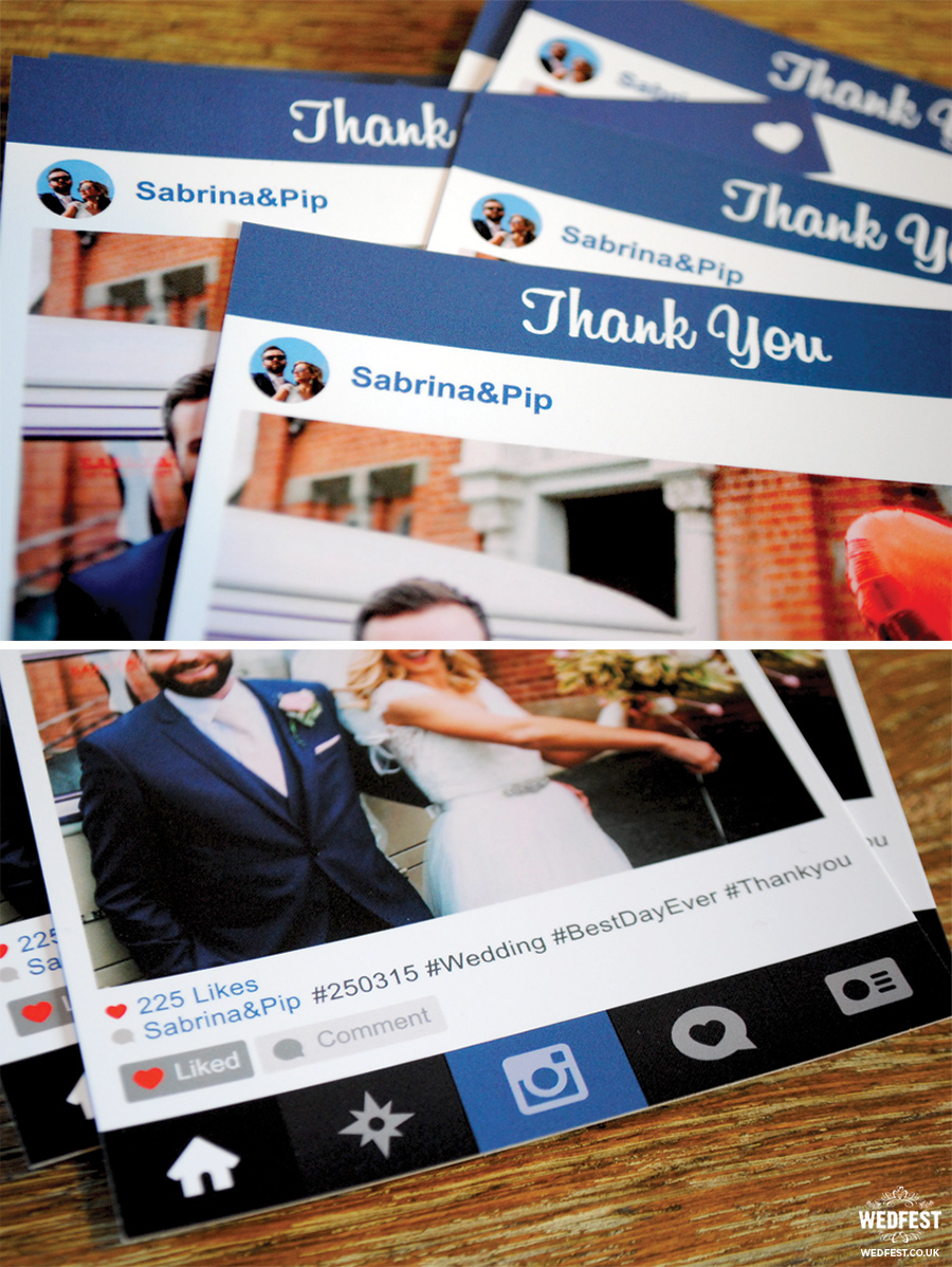 instagram photo wedding thank you note