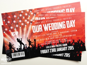 live music ticket wedding invitations