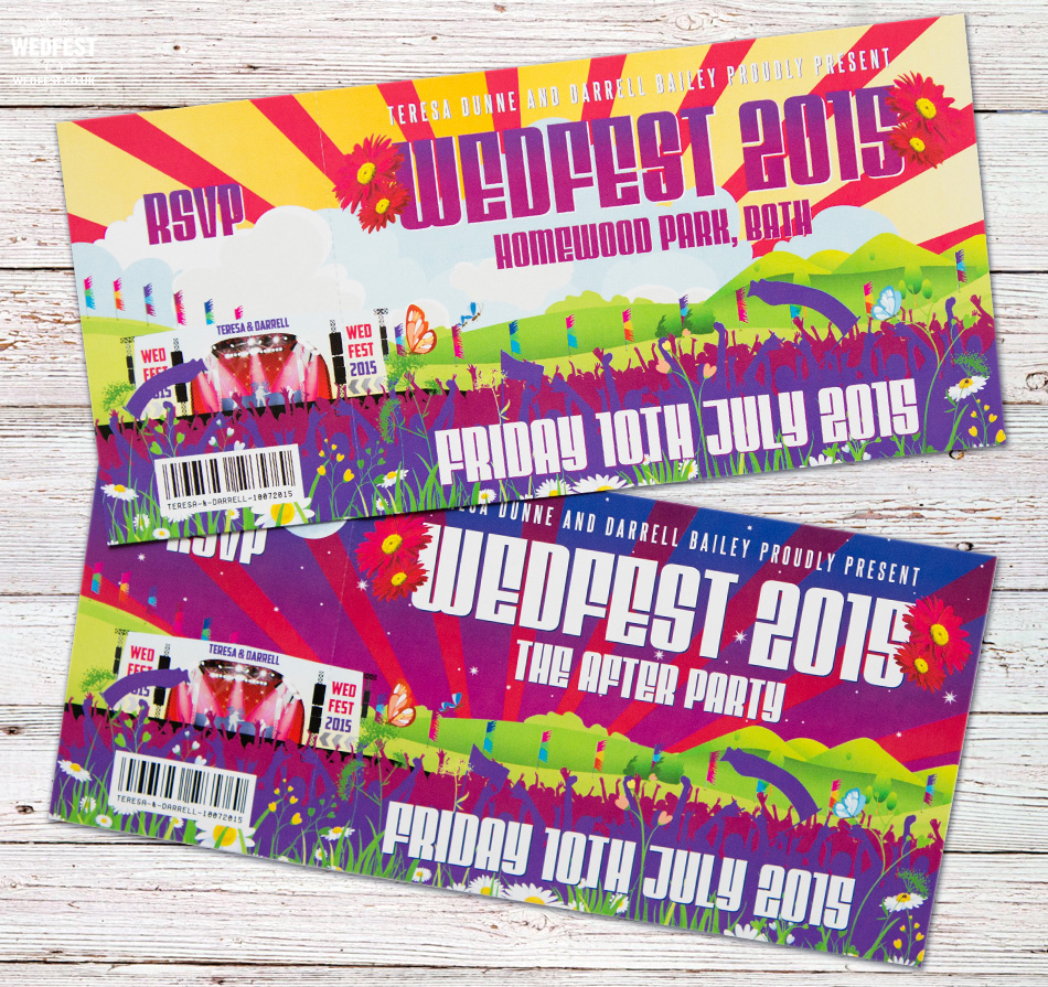 music festival wedding invites music festival wedding invites