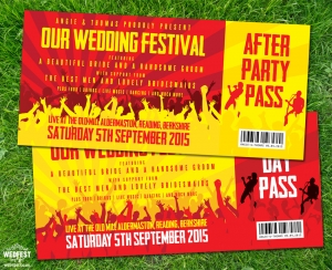 concert ticket wedding invites