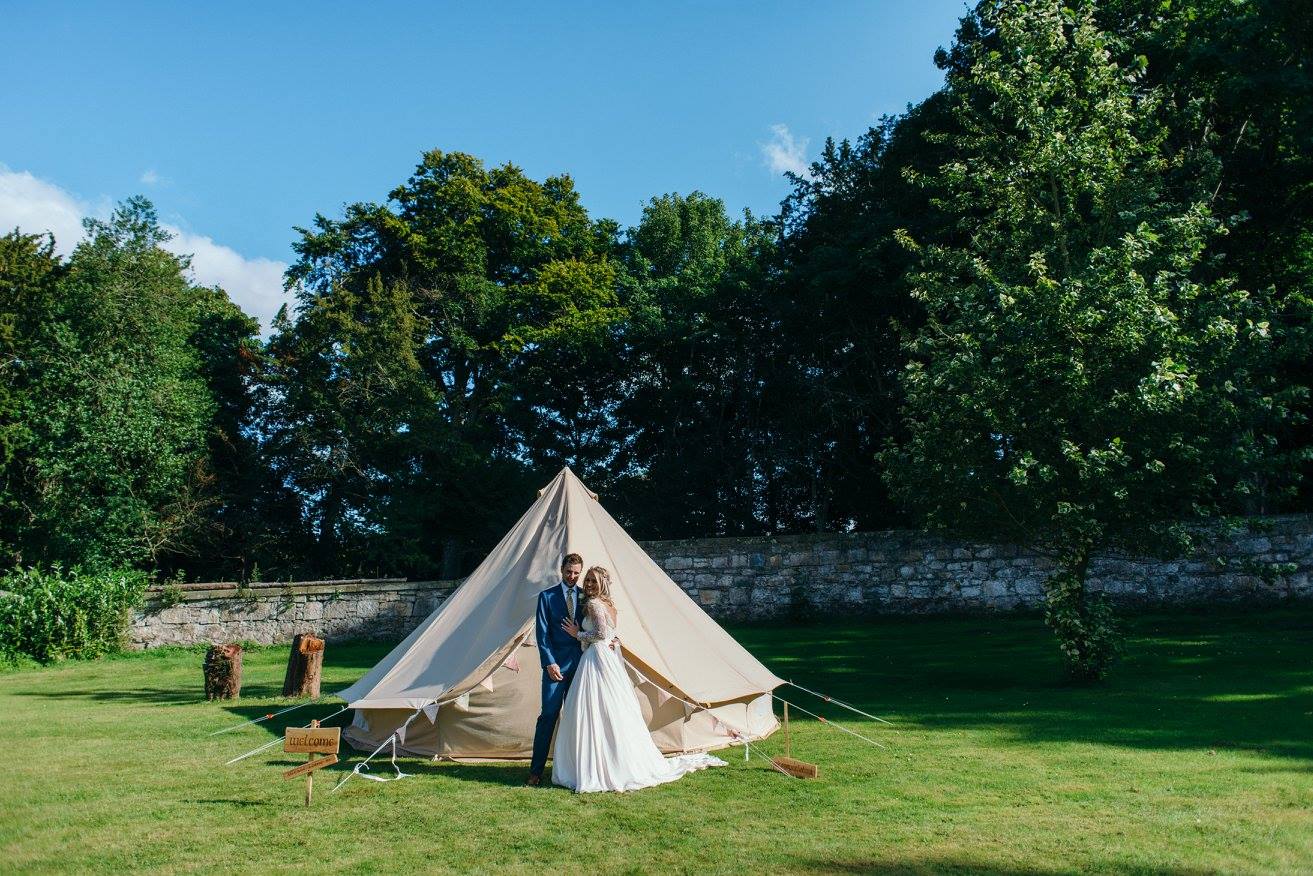 wedfest bride & groom camping tent
