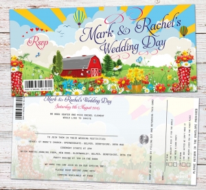 barn festival wedding invitation