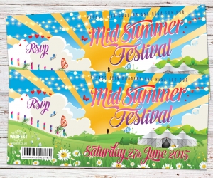 summer festival boho party invites