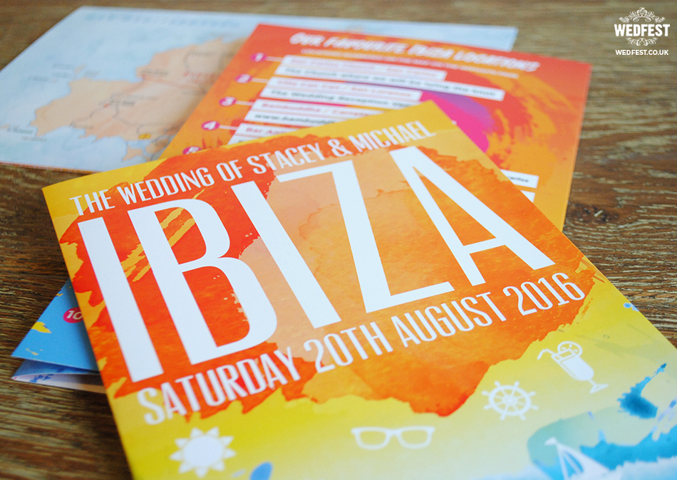ibiza themed wedding invitation