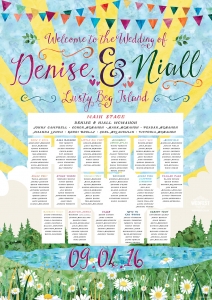 watercolour festival wedding table plan