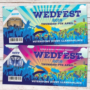 wedfest festival wedding invite