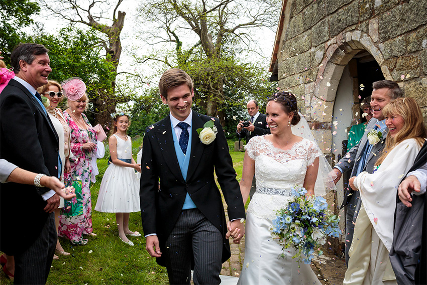 festival wedding bride and groom