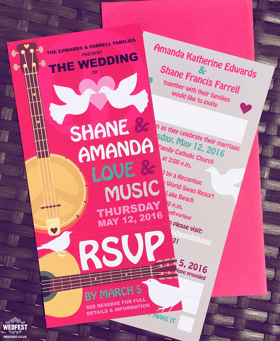 woodstock wedstock wedding invites