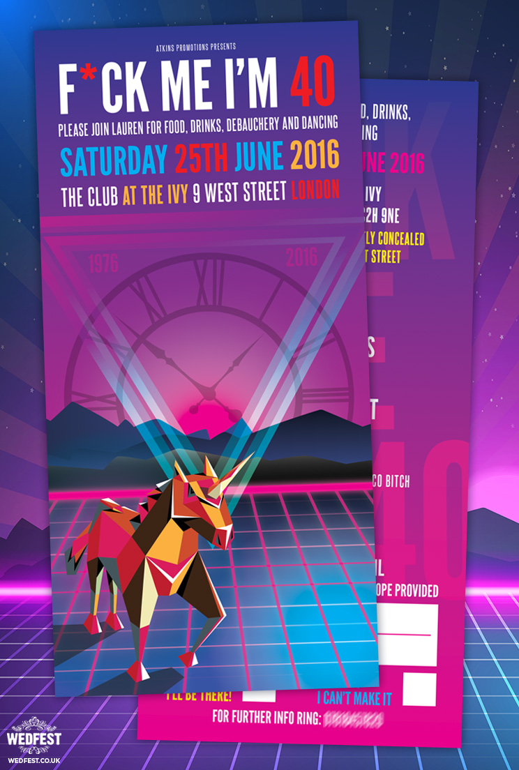 Retro 80s / 90s Rave Flyer style Party Invitation