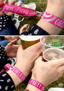 festival girls hen party wristbands