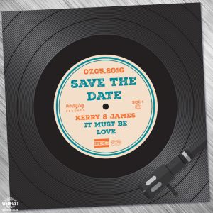 vinyl record wedding invitation