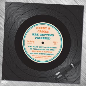 vinyl record wedding save the date