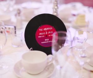 vinyl record wedding table