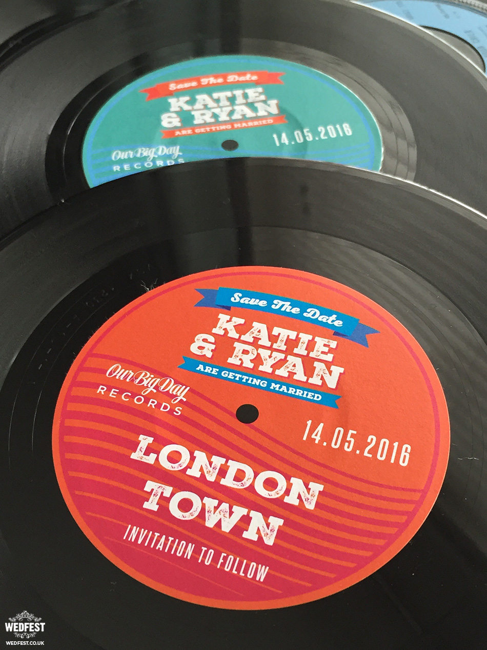 vinyl records wedding invites