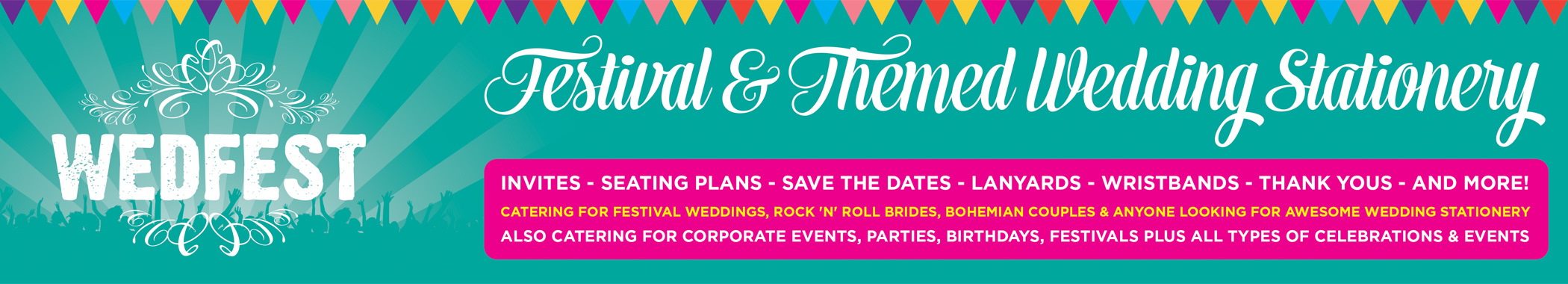 festival birthday party invites wristbands lanyards wedfest party stationary