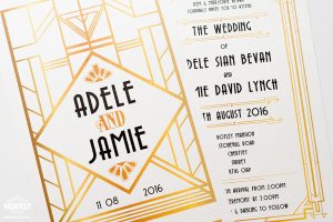 gatsby theme wedding invitations