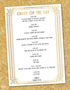 gatsby wedding order of service