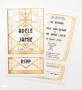great gatsby theme wedding invites