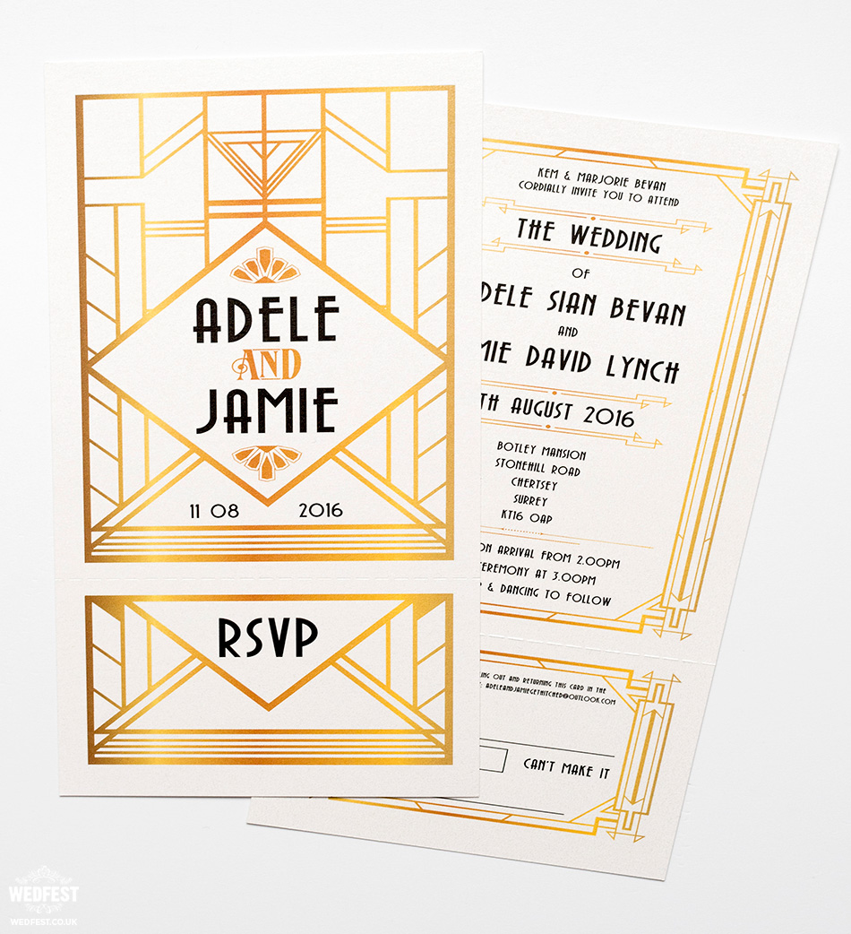 great gatsby theme wedding invites