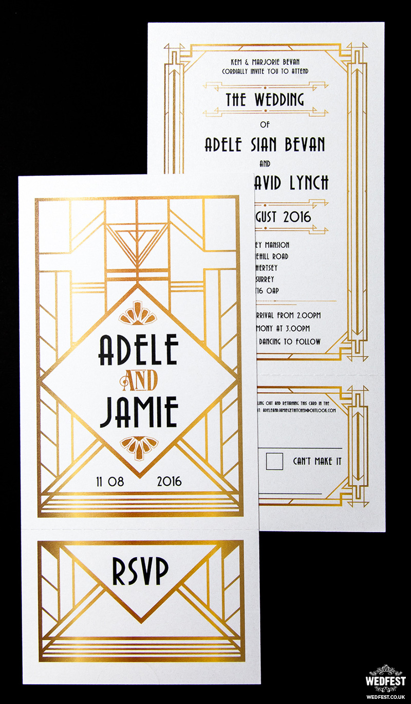 great gatsby themed wedding invitation