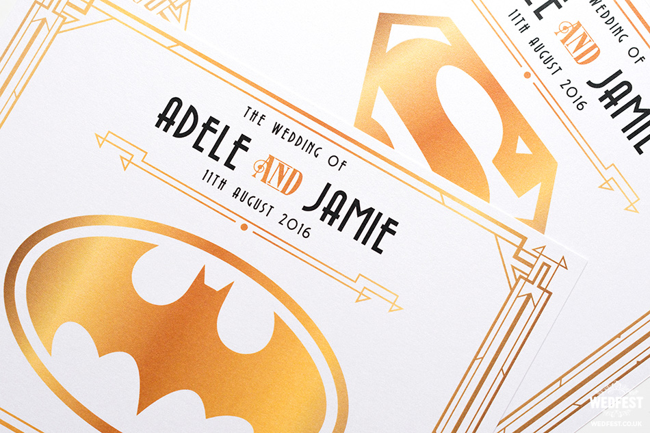 superhero wedding table name cards