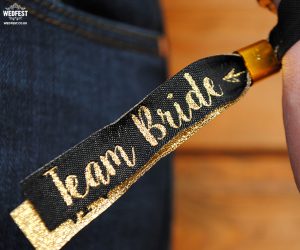 team bride black gold wristband