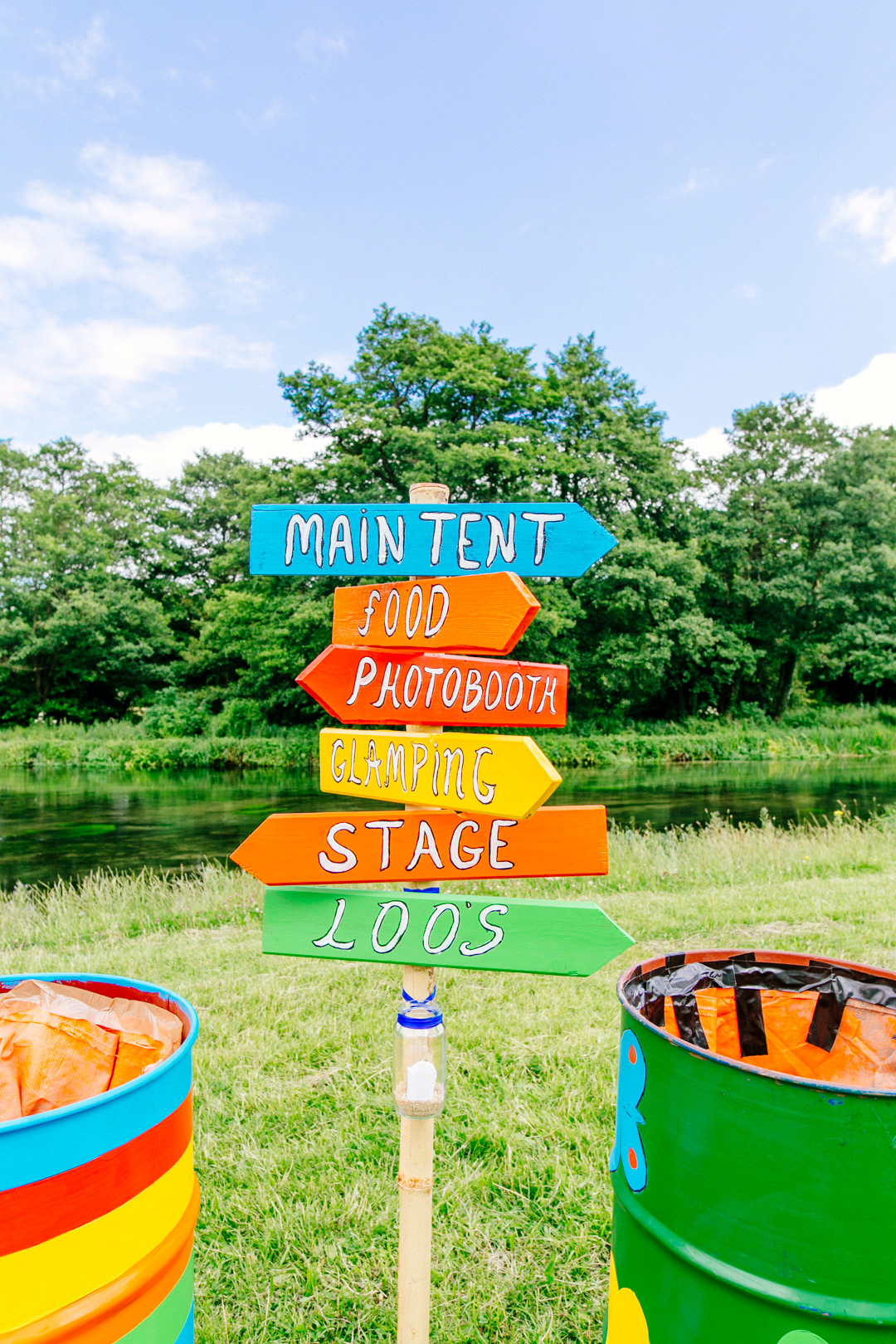 glastonbury festival wedding sign