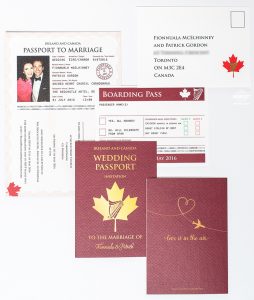 passport wedding invitation set