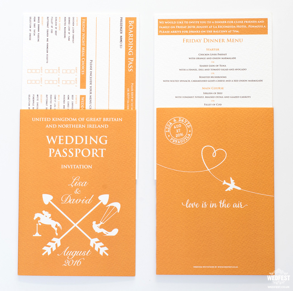 personalised passports wedding invites