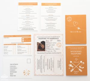 travel passport wedding stationery
