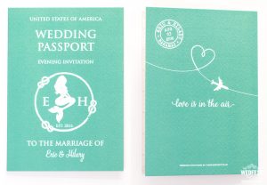 united states of america passport wedding invitation