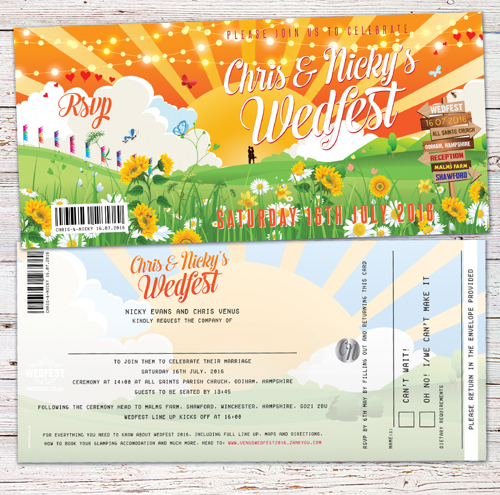 wedfest festival wedding invites