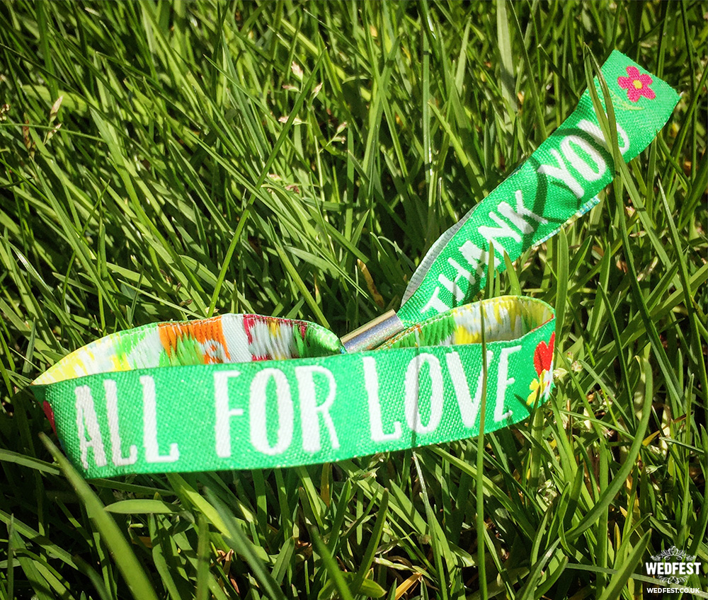 all for love custom wedding fabric wristband wedding favours