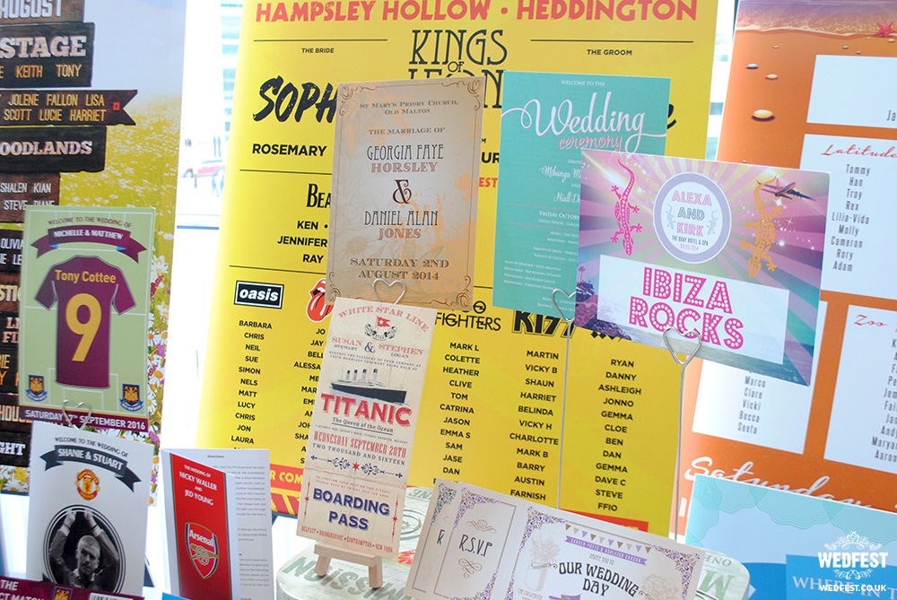 alternative wedding table name cards