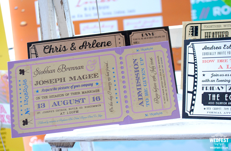 cinema ticket wedding invitations