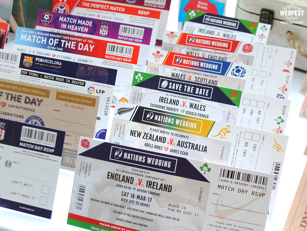 rugby ticket wedding invites | WEDFEST - Festival Themed ...