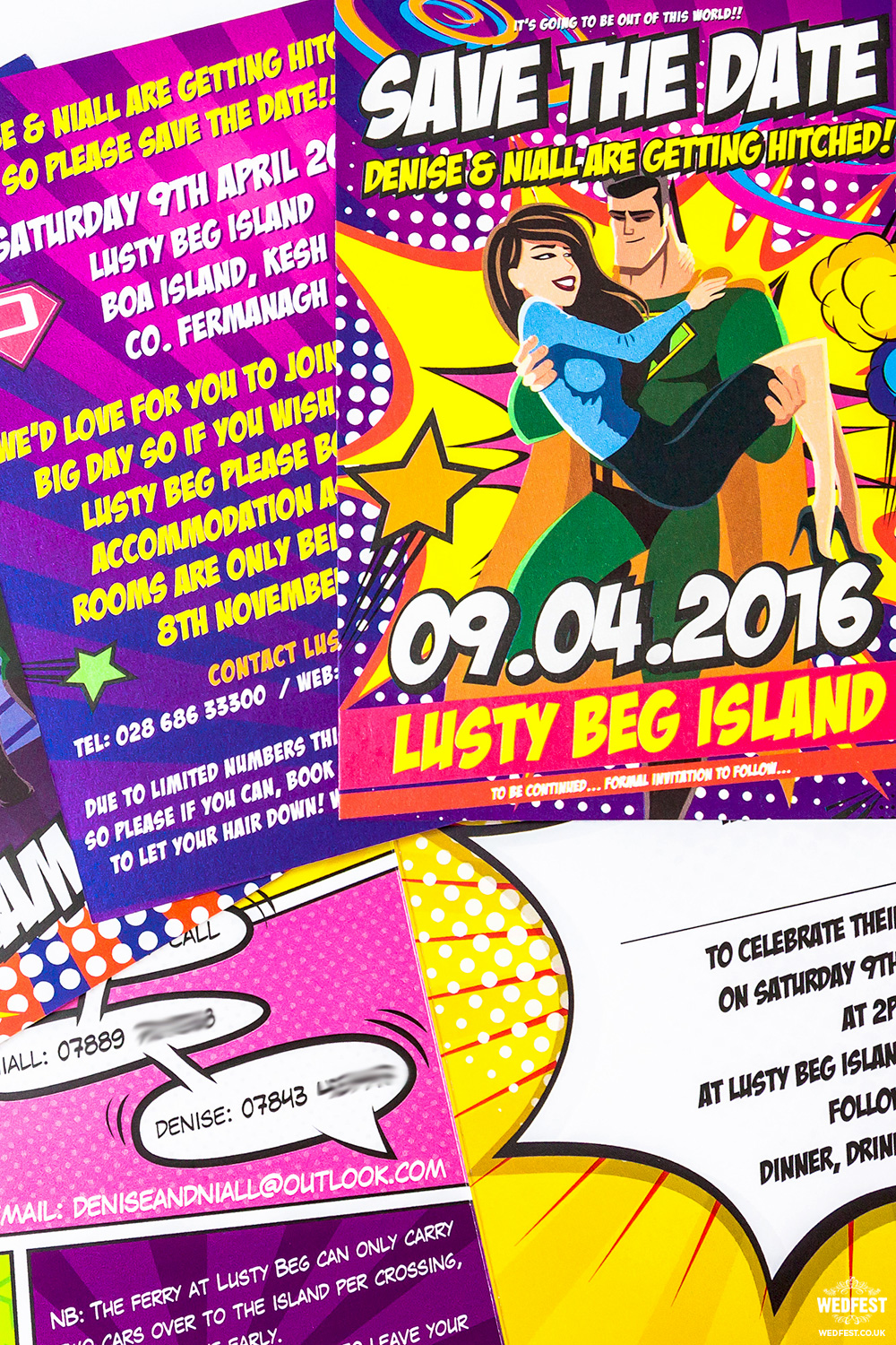 superhero wedding save the date invitation