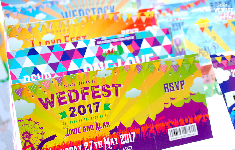 wedfest alternative festival wedding invitations