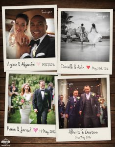 polaroid photograph wedding thank you cards