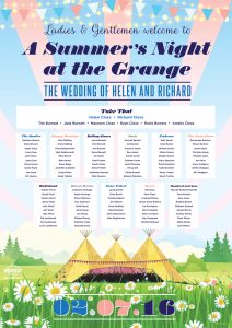 tipi teepee tent festival boho wedding seating plan