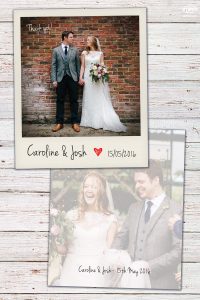 wedding polaroid photo thank you cards