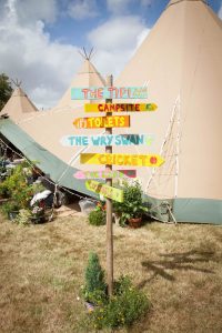 festival wedding sign