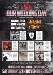 heavy metal rock n roll wedding table plan