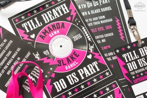 rock n roll wedding invites