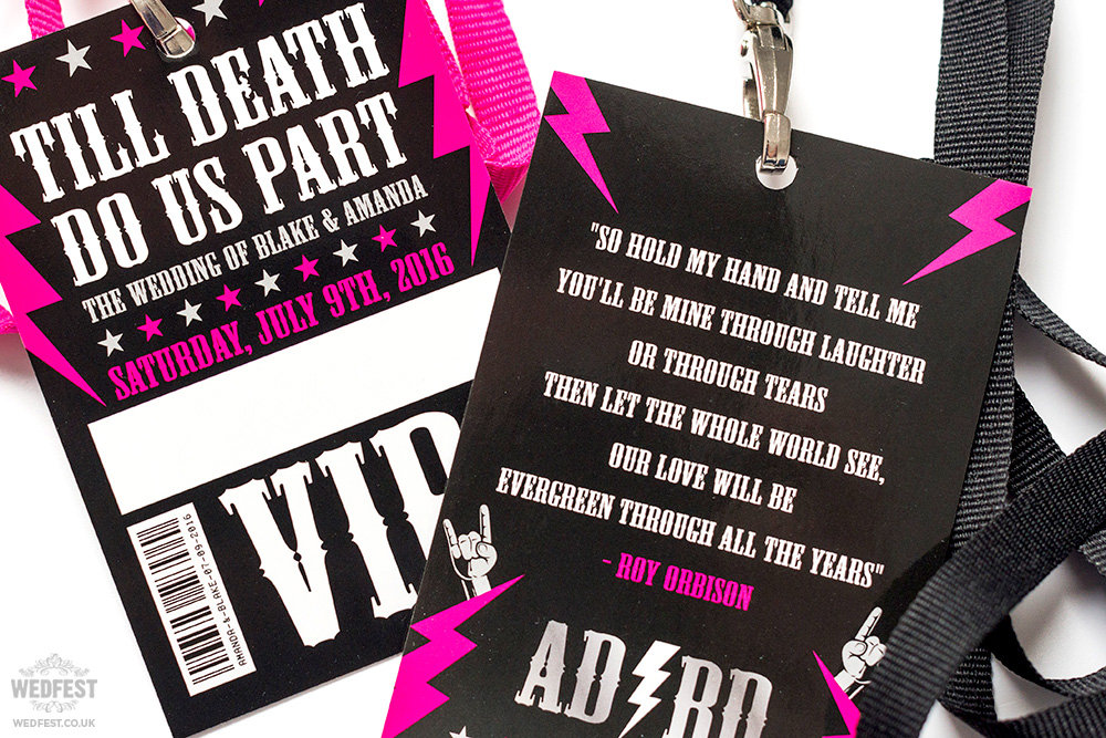 rock roll wedding vip pass