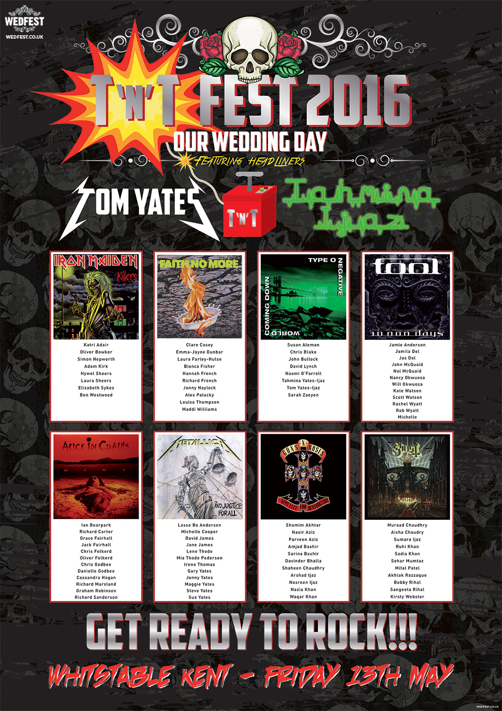 tnt rock and roll wedding table seating plan